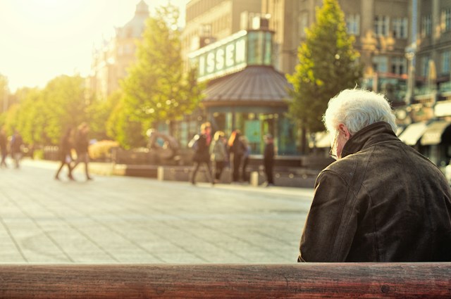 Rentner auf einer Bank Rentner auf einer Bank