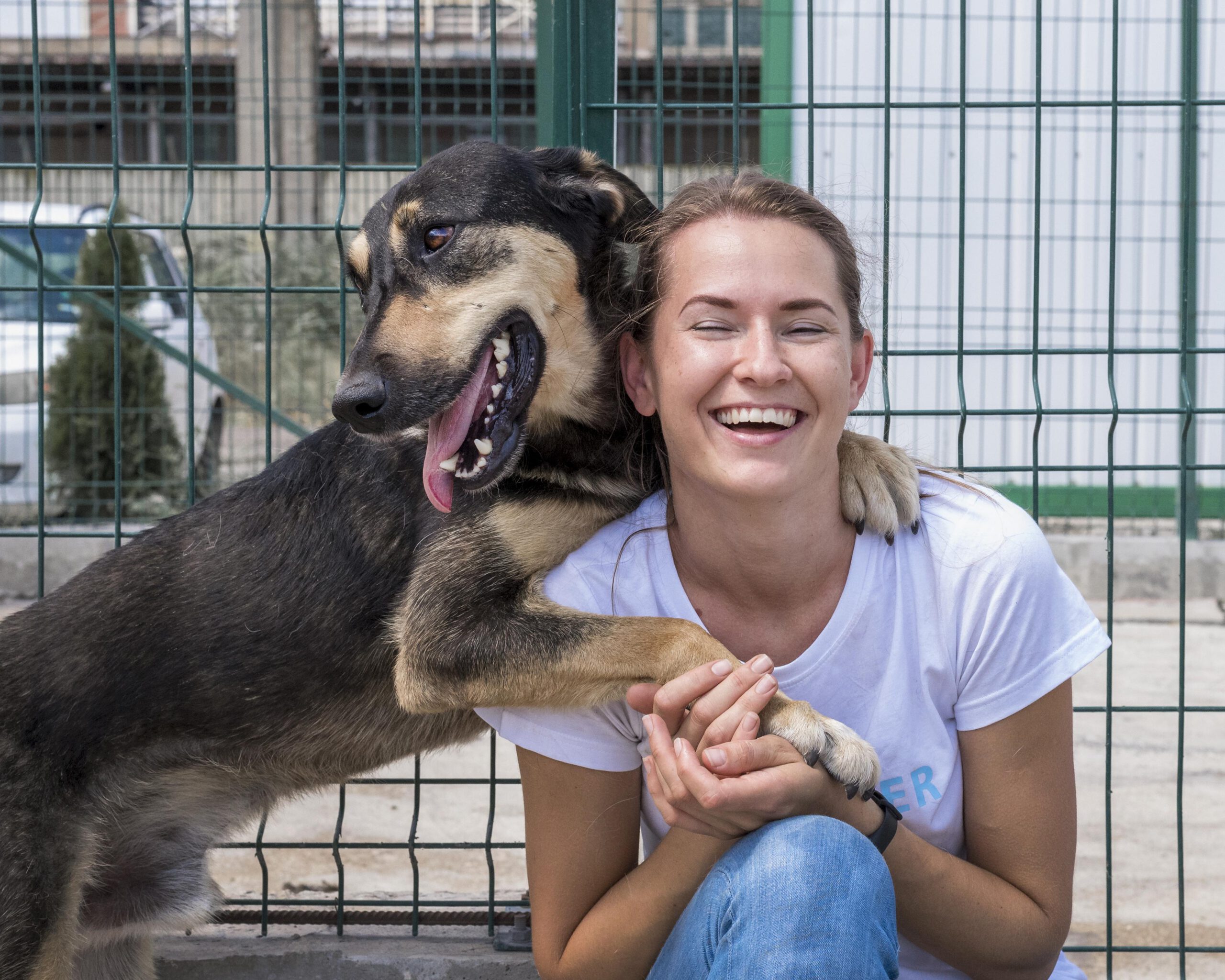 Frau mit Hund Frau mit Hund